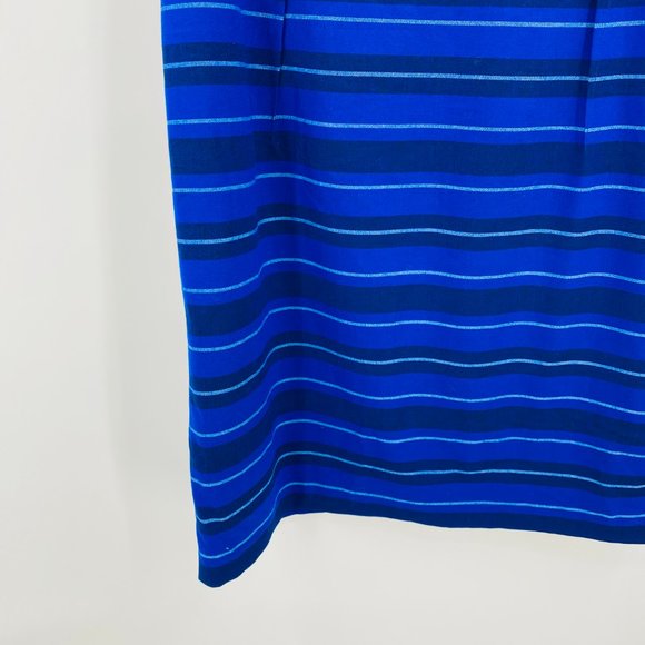 Calvin Klein Size 16 Blue Striped Sleeveless Career Midi Sheath Dress - Picture 5 of 9